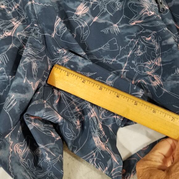 Columbia PFG Shorts Mens Large Blue Fish Print Performance Quick Dry Swim Trunks - Picture 10 of 16